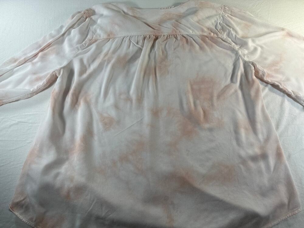 Torrid Size 1 Blush Pink Peasant Blouse Ruffle Tie Neck